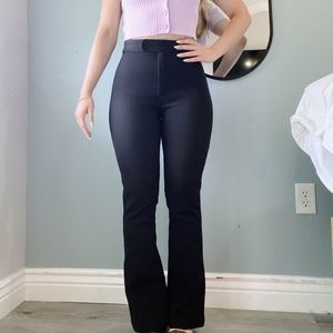 Vintage Black High Waisted Flare Slacks